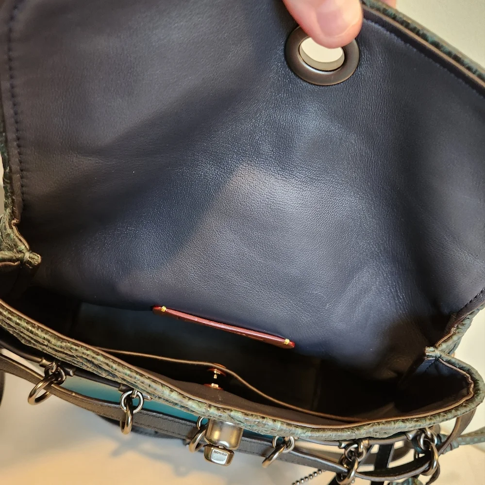 Coach Roxie with Snakeskin Quilting, Teal